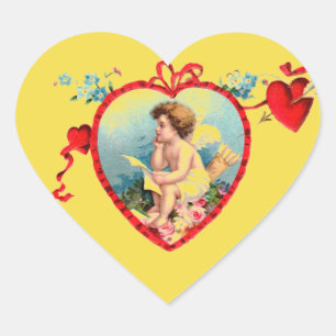 CŒUR STICKER EN FORME DE COEUR AVEC CUPID PERSONNALISAB