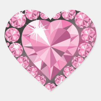 Cœur Sticker en forme de coeur de diamant bijoux
