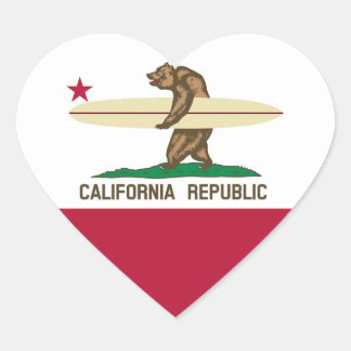 Cœur Sticker en forme de coeur du surfeur californien