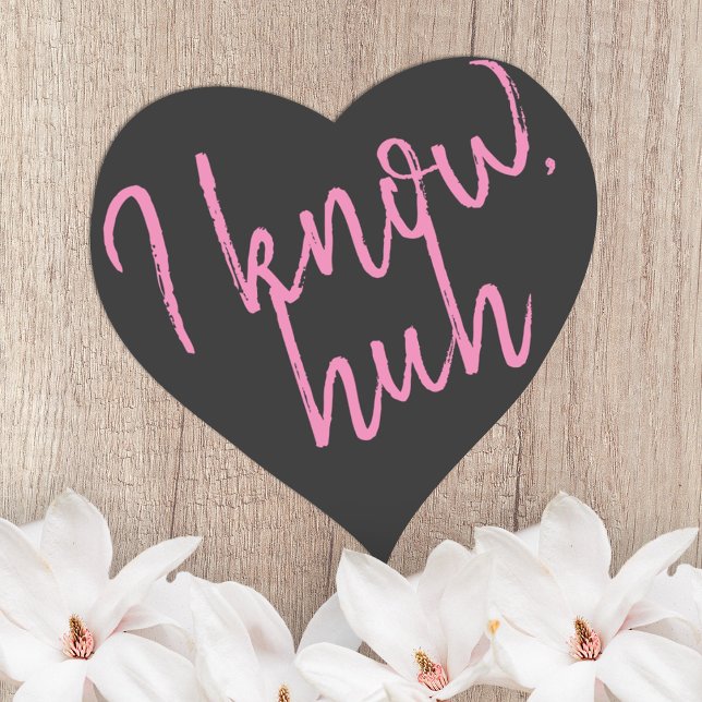 Cœur Sticker en forme de coeur noir Pink Script Lettrag (Cute black heart sticker with pink script writing, personalized pink and black heart sticker label)