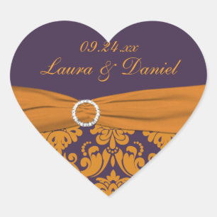 Cœur Sticker en forme de coeur pourpre et Tangerine Dam