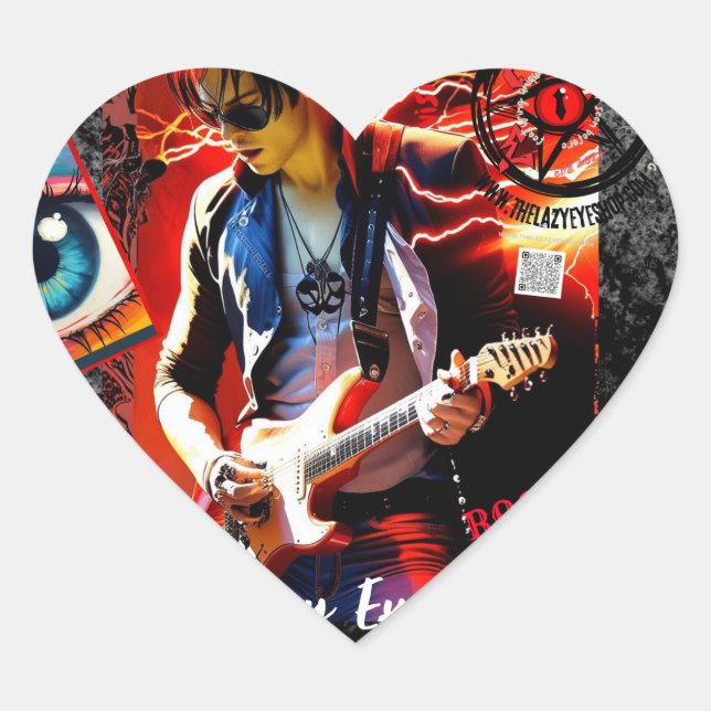 Cœur Sticker en forme de coeur TLES Rocker Design (Devant)
