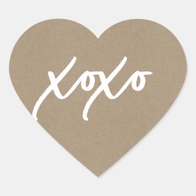 Cœur Sticker en forme de coeur xoxo (Devant)