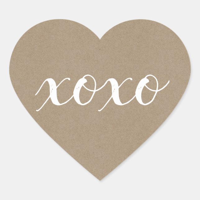 Cœur Sticker en forme de coeur xoxo (Devant)