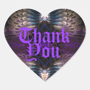 Cœur Sticker en Merci de coeur gothique