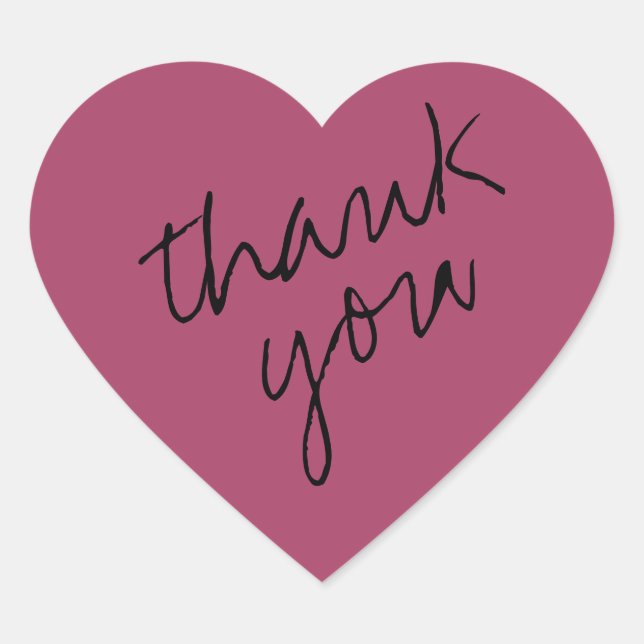 Cœur Sticker en Merci de coeur rose (Devant)