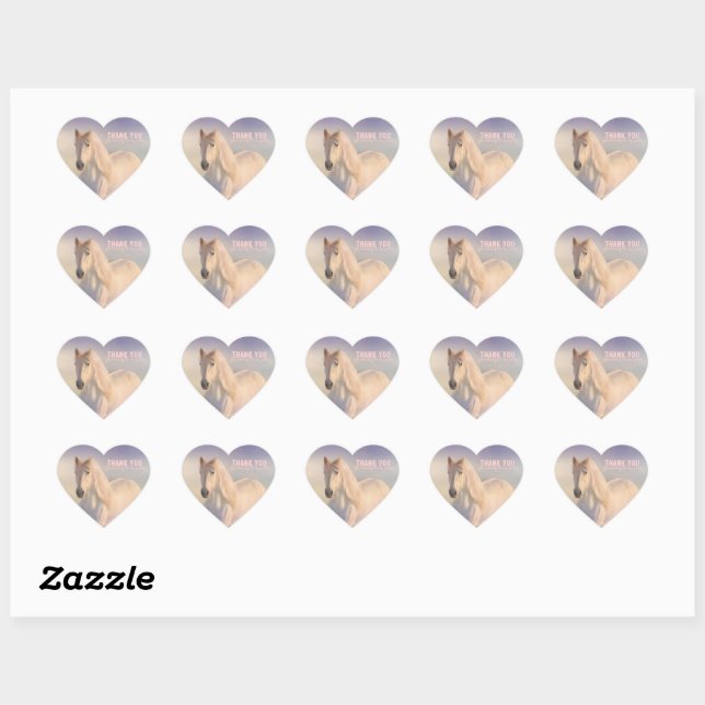 Cœur Sticker en Merci Dream Horse (Feuille)