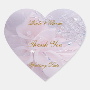 Cœur Sticker en Merci Mariage souple
