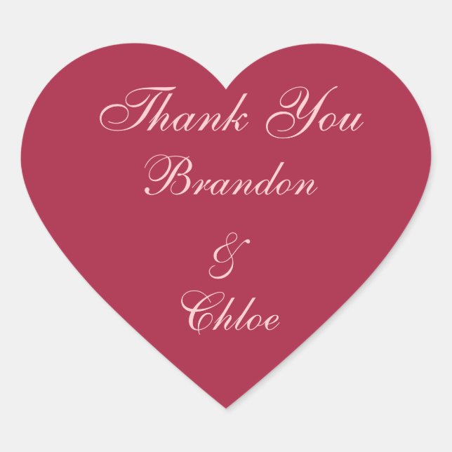 Cœur Sticker en Merci Ruby Red, Pink et Pearls (Devant)