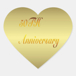 Cœur Sticker en or du 50e anniversaire