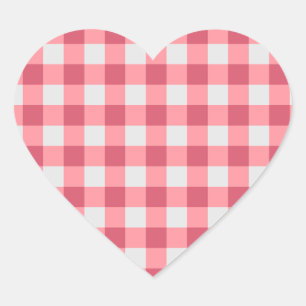 Cœur Sticker En vichy rose - Vibes douces et mignonnes