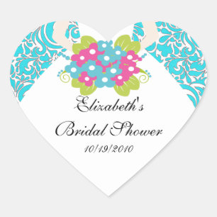 Cœur Sticker Fête des mariées de mariée Seal Damask Tur
