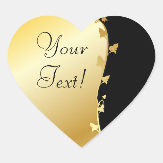 Cœur Sticker Feuille d'or