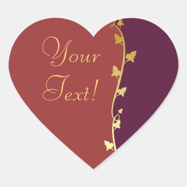 Cœur Sticker Feuille d'or (Devant)