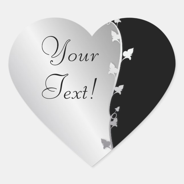 Cœur Sticker Feuille en argent (Devant)