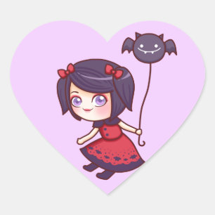 Cœur Sticker fille chauve