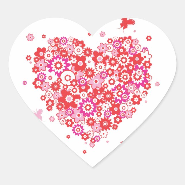 Cœur Sticker Flower Heart 1 (Devant)