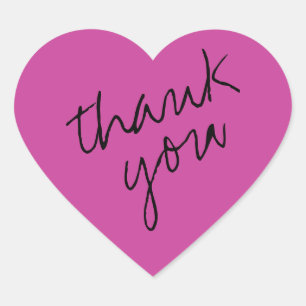 Cœur Sticker Fuchsia Merci Coeur Rose