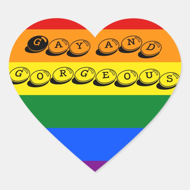 Cœur Sticker gay et magnifique (Devant)