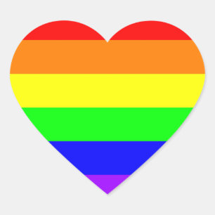 Cœur Sticker gay pride (couleur pure)