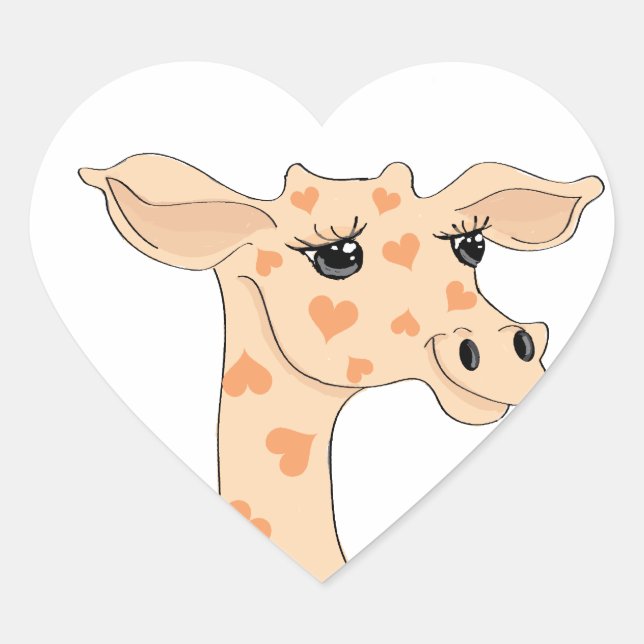 Cœur Sticker Giraffe (Devant)