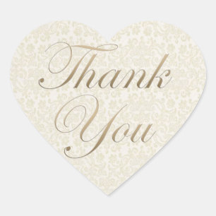 Cœur Sticker Gold & Ivory Lace Merci