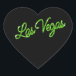 Cœur Sticker Green Las Vegas<br><div class="desc">Cet autocollant de Las Vegas est accentué avec le type vert brillant sur un arrière - plan noir. Il fait partie de la Green Las Vegas Sparkles Mariage Collection,  et est parfait comme une enveloppe scellée ou une décoration de faveur.</div>