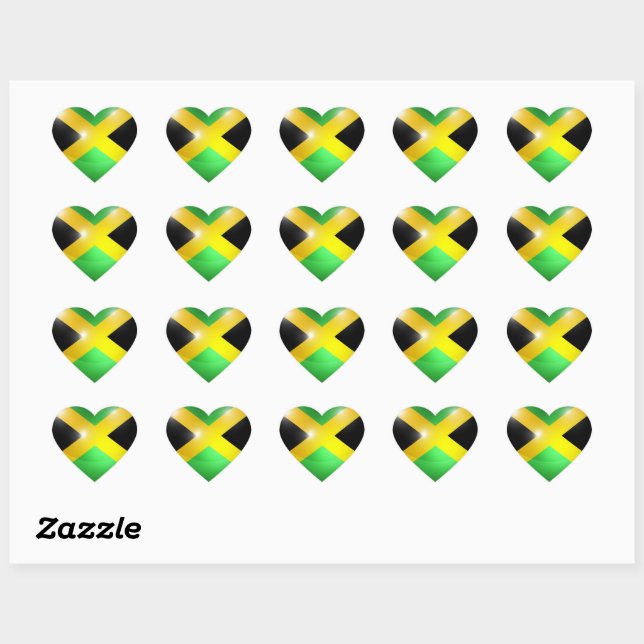 Cœur Sticker jamaïcain (Feuille)