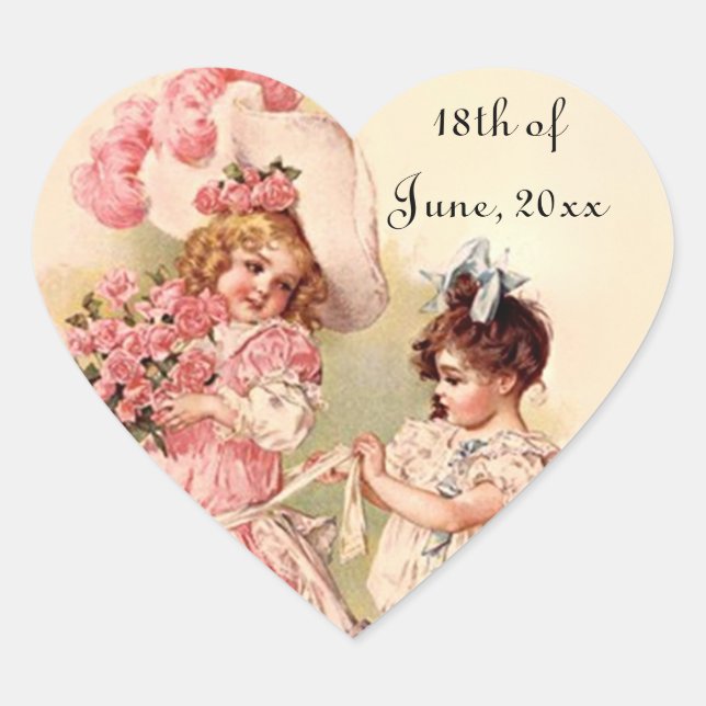 Cœur Sticker Jovely Vintage Victorian Mariages modes (Devant)