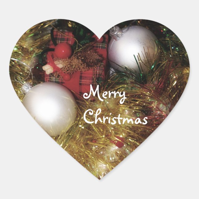 Cœur Sticker Joyeux Noël (Devant)