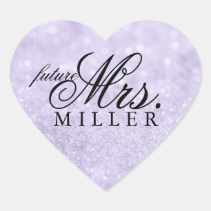 Cœur Sticker - Lit Purple Glit Heart Fab futur Mme.
