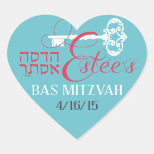 Cœur Sticker - logo pour bat mitzvah