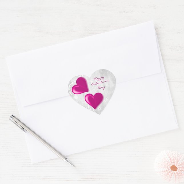 Cœur Sticker Magenta Valentine Hearts (Enveloppe)