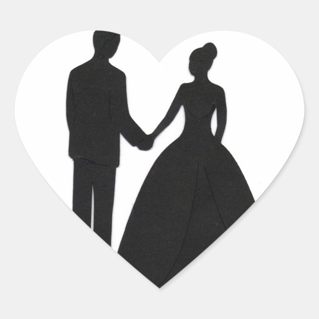 Cœur Sticker mariage (Devant)