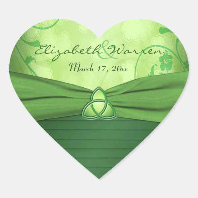 Cœur Sticker Mariage de noeud Emerald Green Celtic Love (Devant)