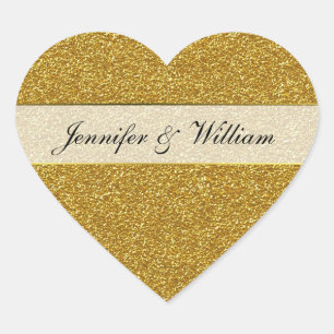 Cœur Sticker Mariage Gold Parties scintillant Look