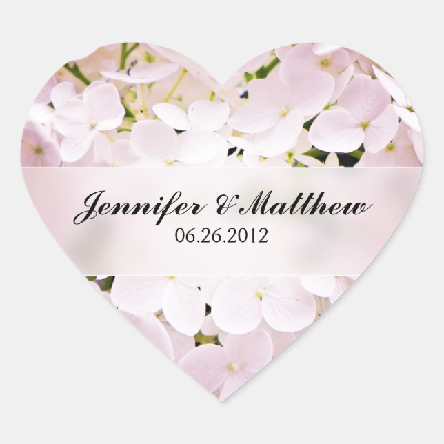 Cœur Sticker Mariage Hydrangea Heart (Devant)
