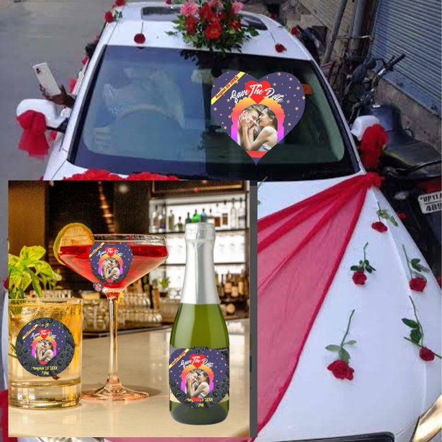 Cœur Sticker Mariage photo personnalisé VIP moderne et  (Créateur téléchargé)