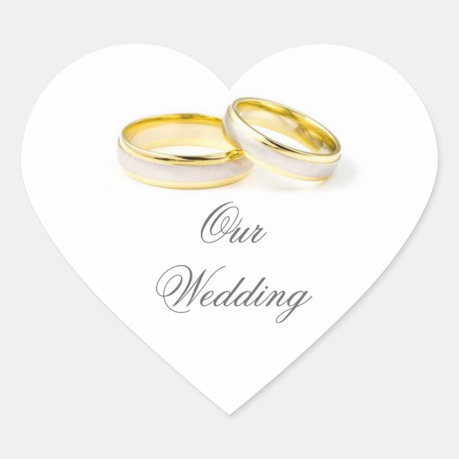 Cœur Sticker Mariage simple d'élégance (Devant)