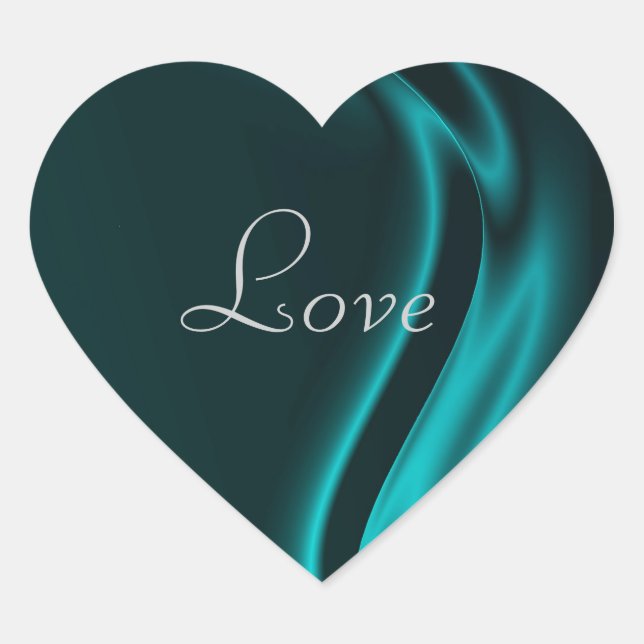 Cœur Sticker Marquis Turquoise Heart Love (Devant)