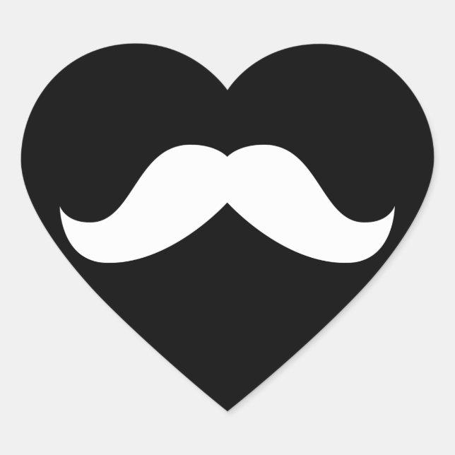Cœur Sticker Moustache (Devant)