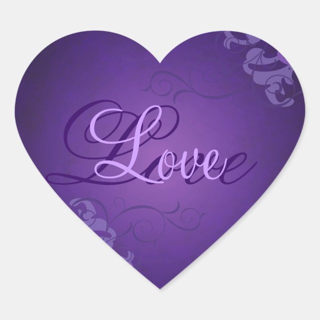 Cœur Sticker Noble Purple Scroll Coeur Purple Love (Devant)