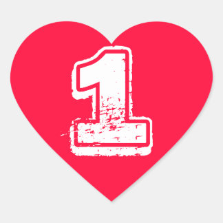 Cœur Sticker numéro de coeur rouge