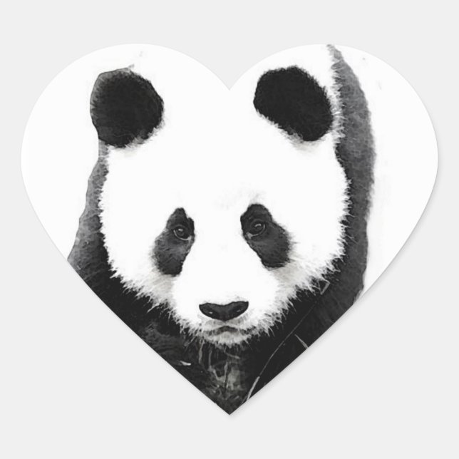 Cœur Sticker Panda Face Coeur (Devant)