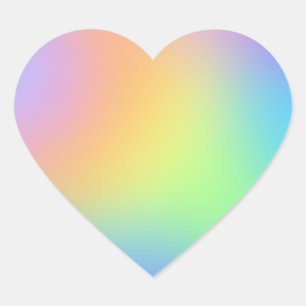 Cœur Sticker Pastel Rainbow Gradient
