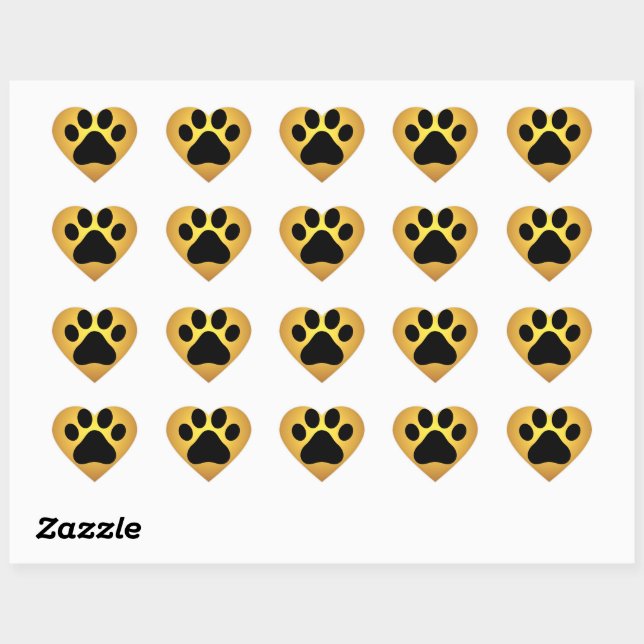Cœur Sticker Paw Pad Heart (Feuille)