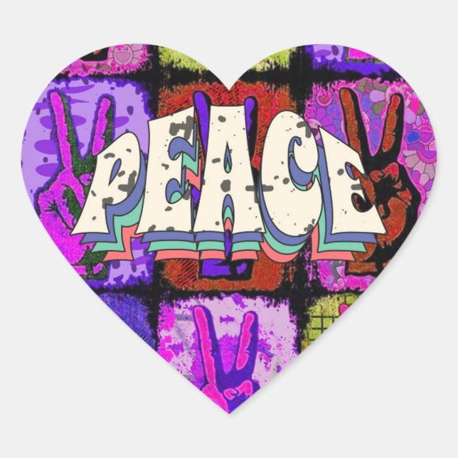 Cœur Sticker Peace Heart (Devant)