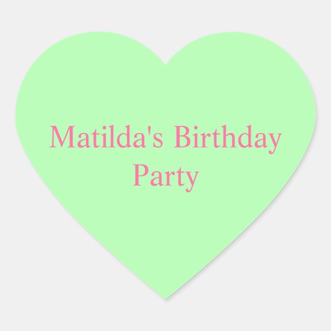 Cœur Sticker personnalisé Green Heart (Devant)