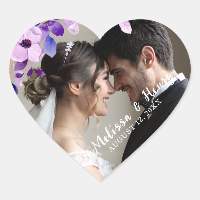Cœur Sticker photo en forme de coeur mariage (Devant)
