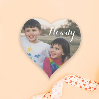 Cœur Sticker photo personnalisé Texas Howdy